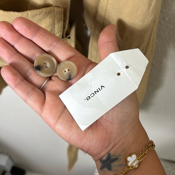 Vince Belted Linen Blend Jacket in Tan Beige Size XXS - Picture 10 of 16